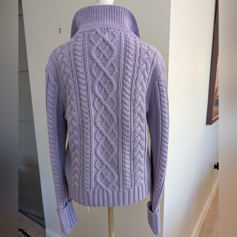 GAP Lavender Cable Knit Women's Sweater Sz. M - Picture 4 of 4
